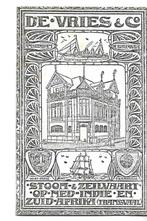rederij de vries  ned-indië  zuid-afrika  amsterdam  reclame, Verzamelen, Scheepvaart, Verzenden, Zo goed als nieuw, Zeilboot