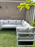 Zo goed als nieuwe tuinset – wit staal met wasbare kussens, Ophalen, Zo goed als nieuw