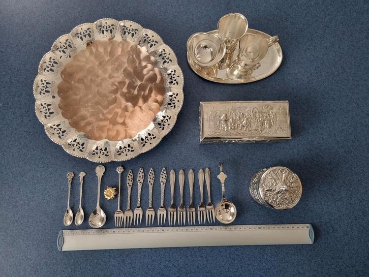 zilver/ verzilverde spullen, Antiek en Kunst, Antiek | Goud en Zilver, Zilver, Ophalen of Verzenden