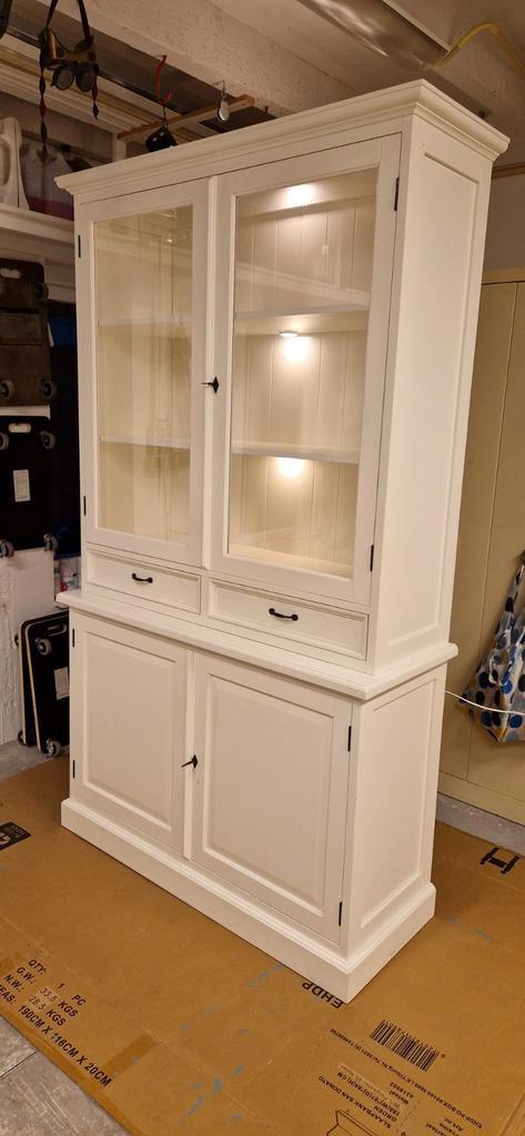Witte Buffetkast met Verlichting, Huis en Inrichting, Kasten | Buffetkasten, Gebruikt, 200 cm of meer, 100 tot 150 cm, 25 tot 50 cm