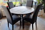 Ronde eettafel met 4 stoelen., Huis en Inrichting, Complete eetkamers, Ophalen of Verzenden, Gebruikt, 4 tot 6 stoelen