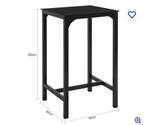 Zwarte bartafel, sidetable, bijzettafel - Simpletrade, Huis en Inrichting, Tafels | Eettafels, Ophalen, 50 tot 100 cm, Vierkant