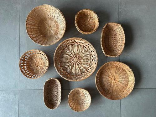 BOHO IBIZASTYLE set rieten mandjes, leuk voor aan de muur!, Huis en Inrichting, Woonaccessoires | Schalen en Manden, Nieuw, Mand