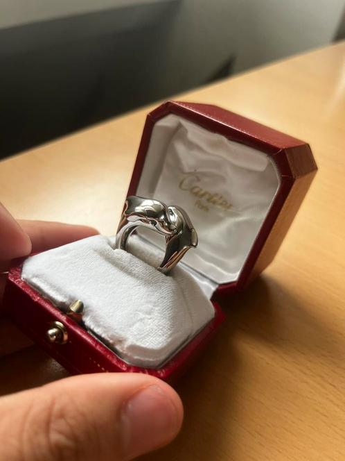 Vintage Cartier Witgoud Dolfijnen ring | +certificaat | ZGAN, Sieraden, Tassen en Uiterlijk, Ringen, Zo goed als nieuw, Dame, Kleiner dan 17