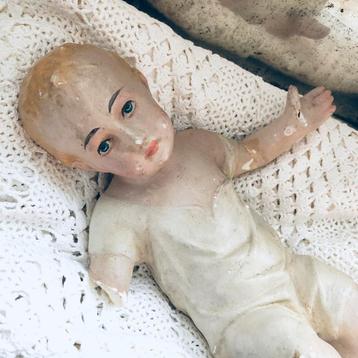 Kerkbeeld 35cm kindje Jezus uit 1900 beschikbaar voor biedingen