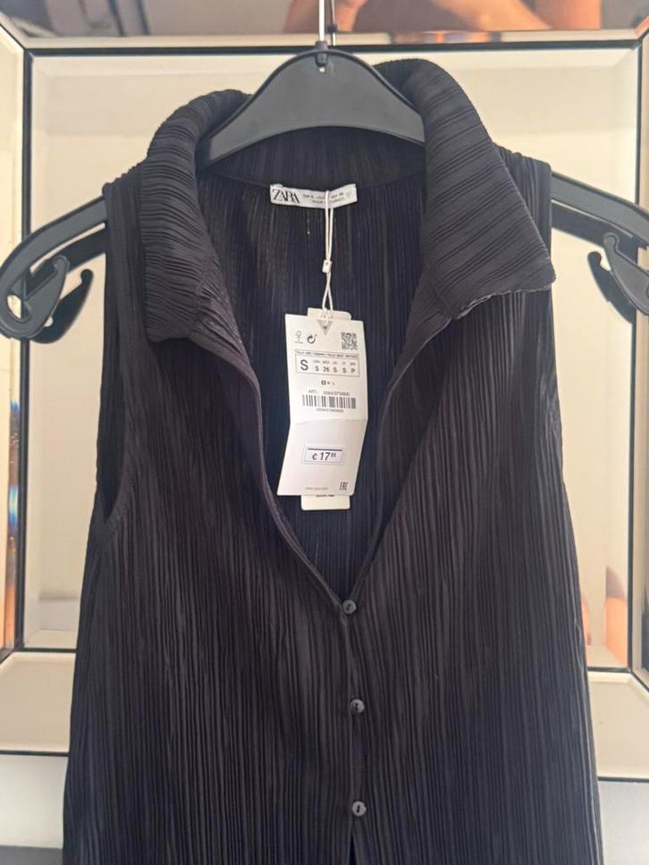 Zwarte Zara Top - Maat S, Kleding | Dames, Blouses en Tunieken, Nieuw, Maat 36 (S), Zwart, Ophalen of Verzenden