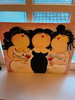 Dames met wijn schilderij, Ophalen