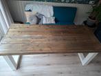 Steigerhouten Eetkamertafel met Metalen Poten, Huis en Inrichting, Tafels | Eettafels, Ophalen, Gebruikt, Metaal, 200 cm of meer