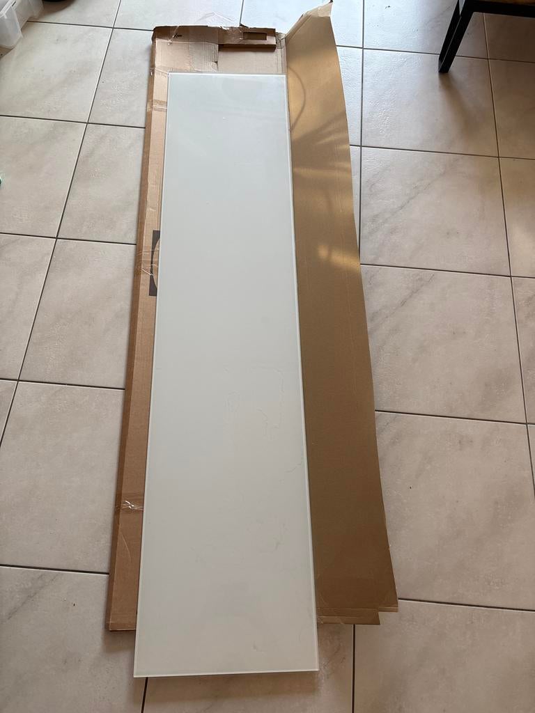 IKEA Besta Toppaneel Wit/Glas, Ophalen, 150 tot 200 cm, Minder dan 50 cm, Tafelblad
