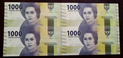 Indonesie. Emisie 2016 Ongesneden blok v. 4 biljetten in map, Postzegels en Munten, Bankbiljetten | Azië, Setje, Zuidoost-Azië