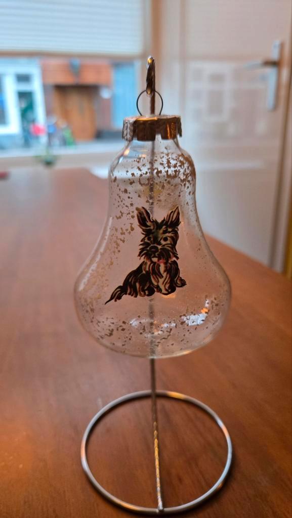 Vintage Kerstbal met Hond, Diversen, Kerst, Gebruikt, Ophalen of Verzenden