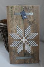 IJsbloem / Ster / Winter / Kerst / Oude steigerplank Paneel, Ophalen of Verzenden, Nieuw