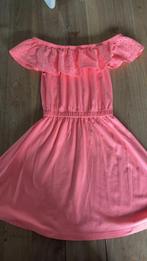 Jurk koraal 164 jurkje roze nieuw offshoulder nieuw broderie, Verzenden, Nieuw, Meisje, Jurk of Rok