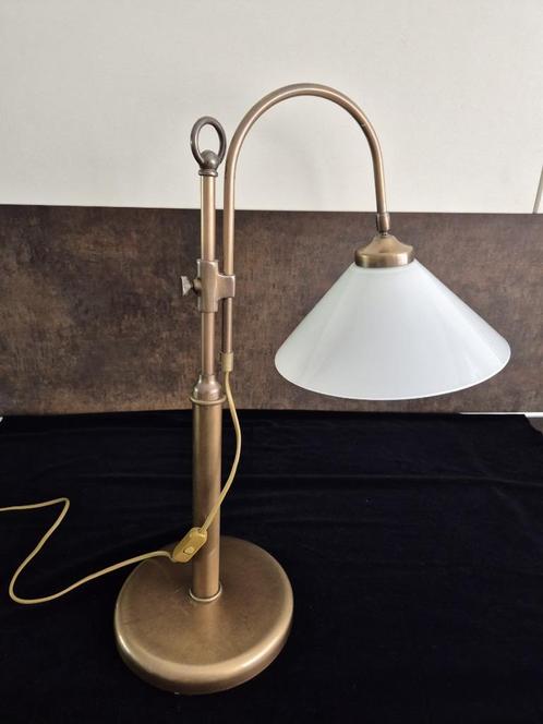 Tafellamp - Bureaulamp - Verstelbaar - Metaal - Messing -*, Huis en Inrichting, Lampen | Tafellampen, Gebruikt, 50 tot 75 cm, Glas