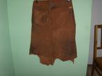 leren rok coutry and westernstyle, Kleding | Dames, Ophalen, Bruin, Maat 42/44 (L), Onder de knie