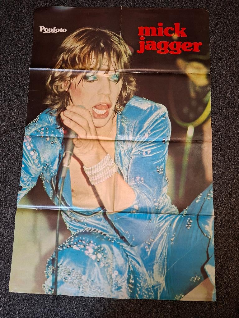poster Mick Jagger - Rolling Stones, Verzamelen, Ophalen of Verzenden, A1 t/m A3, Muziek