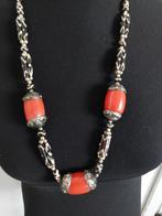 Vintage etnische ketting met dzi kralen, Ophalen of Verzenden