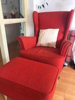 IKEA Strandmon Fauteuil en voetenbankje, Ophalen, 75 tot 100 cm, Zo goed als nieuw, 75 tot 100 cm