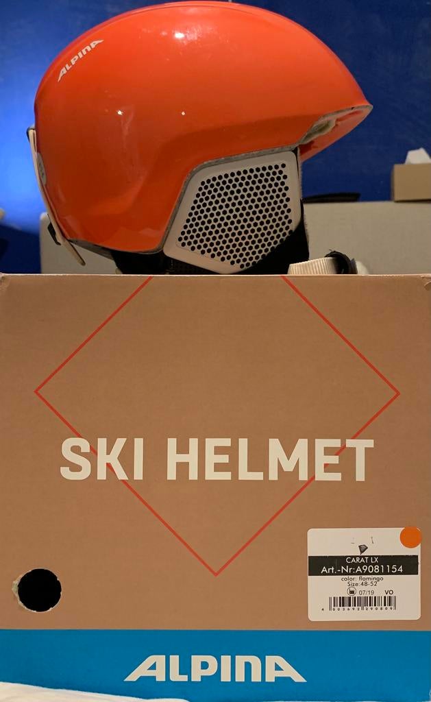 Alpina skihelm maat 48-52 flamingo, Sport en Fitness, Skiën en Langlaufen, Overige typen, Zo goed als nieuw, Minder dan 100 cm