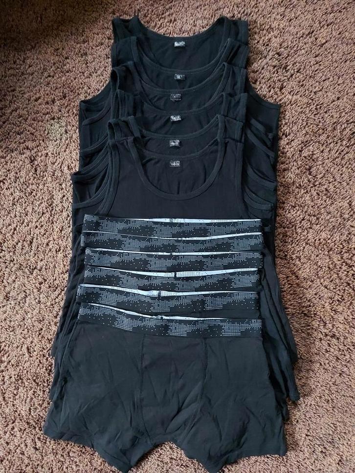 6 Ondergoedsets mt 170-176 (Hemd en Boxershort) Zwart, Kinderen en Baby's, Kinderkleding | Maat 170, Gebruikt, Jongen, Nacht- of Onderkleding