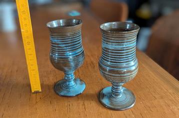Twee bekers 15cm Fursbreck Pottery goblets vintage keramiek  beschikbaar voor biedingen