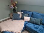 Mooie sierkussens - handgemaakt macramé met plaid, Ophalen of Verzenden, Zo goed als nieuw, Blauw, Vierkant