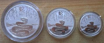 Australië, Lunar III Snake 2025 - 0,5+1+2 Oz. puur zilver beschikbaar voor biedingen