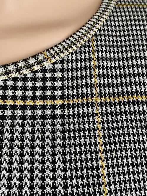 J149 Coraille maat M=38/40 jurk jurkje geel/zwart/wit, Kleding | Dames, Jurken, Zo goed als nieuw, Maat 38/40 (M), Geel, Knielengte
