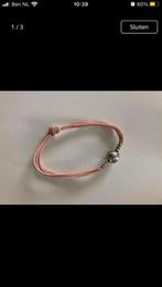 Pandora touwtjes armband met bijpassende ketting, Ophalen of Verzenden, Zo goed als nieuw, Zilver