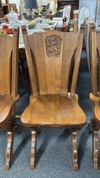 4 eiken houten eetkamerstoelen, Huis en Inrichting, Ophalen, Bruin, Vijf, Zes of meer stoelen