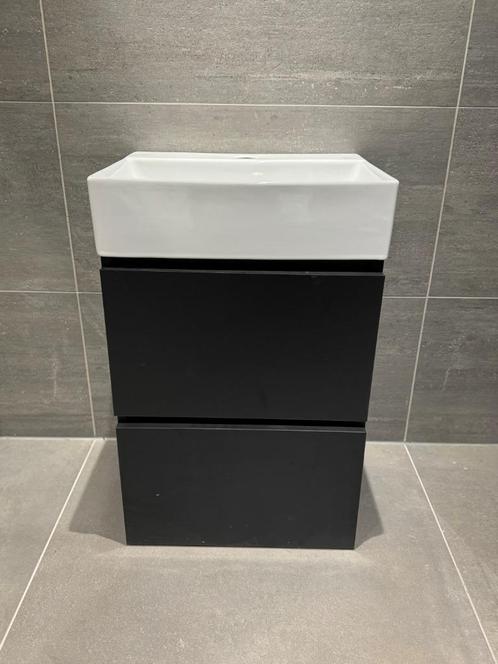badmeubel 45 cm mat zwart nu €250 zonder doos WEG=WEG!, Doe-het-zelf en Verbouw, Sanitair, Nieuw, Wastafel, Ophalen