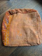 Nieuwe Marokkaanse berber wollen kelim, vloerkussen poef, Nieuw, Ophalen of Verzenden, 50 tot 75 cm, Vierkant