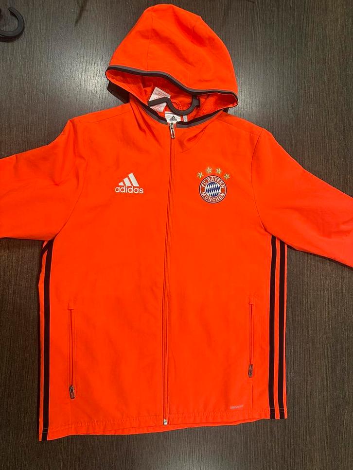 Bayern munchen trainingsjack, Kleding | Heren, Sportkleding, Zo goed als nieuw, Voetbal, Maat 46 (S) of kleiner, Oranje, Ophalen of Verzenden