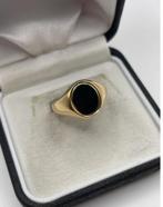 Zegelring 9kt goud met Heliotroop maat 61 - 9 1/2, Ophalen, 20 of groter, Zo goed als nieuw, Dame of Heer