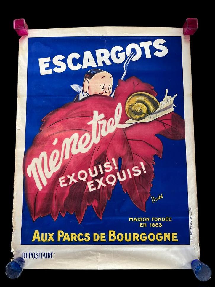Antieke reclame poster culinair 160 cm x 120 cm, Verzamelen, Posters, Gebruikt, Reclame, Deurposter of groter, Rechthoekig Staand
