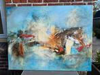 Abstract olieverf op doek 95x125cm van Gabriella Villarae, Ophalen