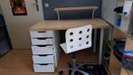 IKEA bureau, incl. ladenblok, opzet plankje en burostoel, Ophalen