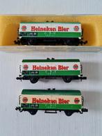 3 Minitrix NS Heineken wagons 3223, Gebruikt, Gelijkstroom, Trix, Wagon