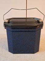 Oude blauw geëmailleerde lunchbox/ gamelle., Ophalen of Verzenden