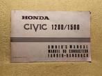 HONDA CIVIC 1200 1500. Owner's Manual. 1976., Ophalen of Verzenden