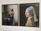 Fotoprint met lijst; Melkmeisje en Meisje met de parel, Huis en Inrichting, Ophalen, Zo goed als nieuw, Schilderij, 75 cm of meer