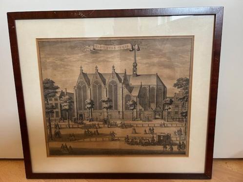 Kopergravure 1730 Kloosterkerk den Haag, Antiek en Kunst, Kunst | Etsen en Gravures, Ophalen of Verzenden