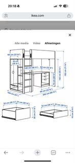 Hoogslaper met bureau en kast - Complete tienerkamer!, Huis en Inrichting, Gebruikt, 90 cm, Eenpersoons, Wit