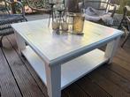Witte Houten Salontafel met Onderblad - Riviera Maison, Ophalen, Gebruikt, 100 tot 150 cm, Vierkant