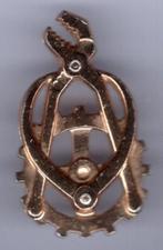 Regiment Technische Troepen koper pet embleem ( BLAD7_757 ), Verzamelen, Speldjes, Pins en Buttons, Verzenden, Zo goed als nieuw