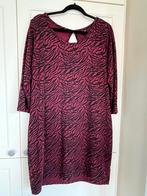 MS Mode Jurk Bordeaux/Zwart - Maat 46, Kleding | Dames, Jurken, Maat 46/48 (XL) of groter, Ophalen of Verzenden, Knielengte, Gedragen