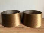 SET 2 lampenkappen brons velours H. 19 cm., Huis en Inrichting, Lampen | Lampenkappen, Verzenden, Nieuw, Rond, Minder dan 25 cm