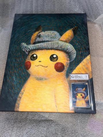 Pikachu with grey Felt hat 85 museum en canvas  beschikbaar voor biedingen
