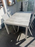 Mooie tuinset Dining Hartman met 4 stoelen, Ophalen, Zo goed als nieuw, Rechthoekig, Aluminium