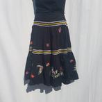 Toffe zwarte, leuk versierde katoenen rok. Mt M Merk 10Feet, Kleding | Dames, Maat 38/40 (M), ., Zwart, Ophalen of Verzenden